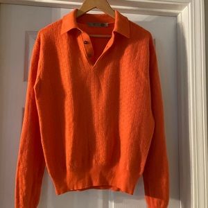 Raffi Men’s Orange 100% Cashmere Sweater Size M
